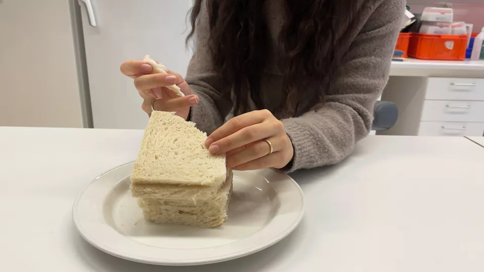The study participants were served portions of white wheat bread during the two meals. After the meal intervention, blood sugar and insulin levels differed between different groups of participants. Photo.