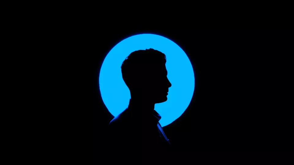 silhouette of man.