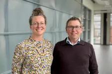 Marie Jönsson, grant manager Stem Cell Center and Mattias Magnusson, director of RAMP-UP at the Lund Research School in Stem Cell Biology and group leader at the Stem Cell Center. Photo: Alexis Bento Luis